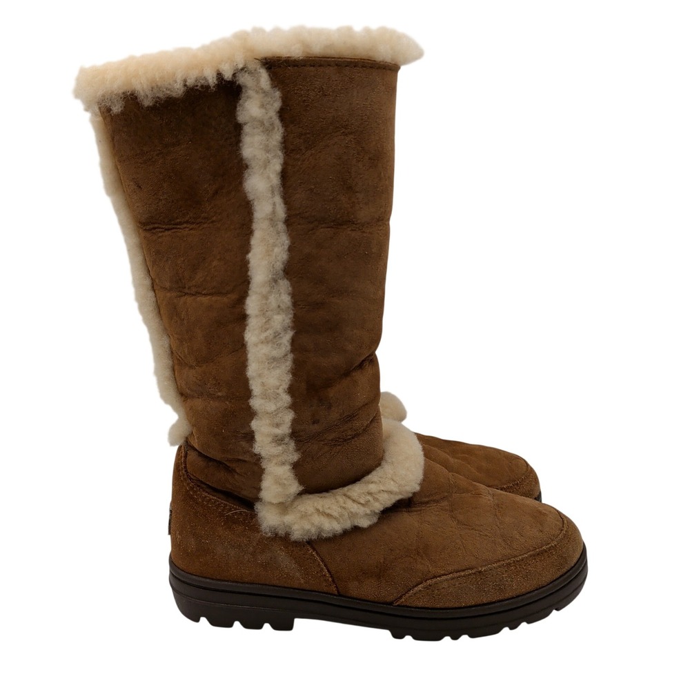 UGG Sundance II 5325 Chestnut Brown Sheepskin Wool Boots W7 New Zealand